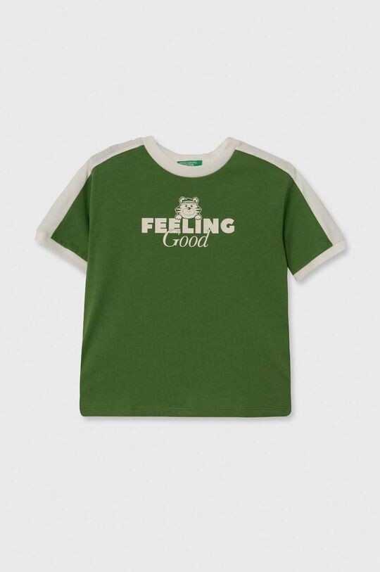 

Хлопковая футболка для детей United Colors of Benetton, зеленый