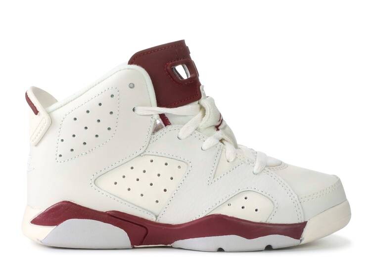 

Кроссовки Air Jordan JORDAN 6 RETRO PS 'MAROON', белый