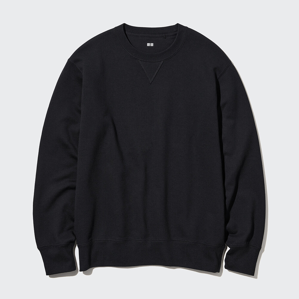 

Свитшот Uniqlo унисекс с длинными рукавами и круглым вырезом, черный