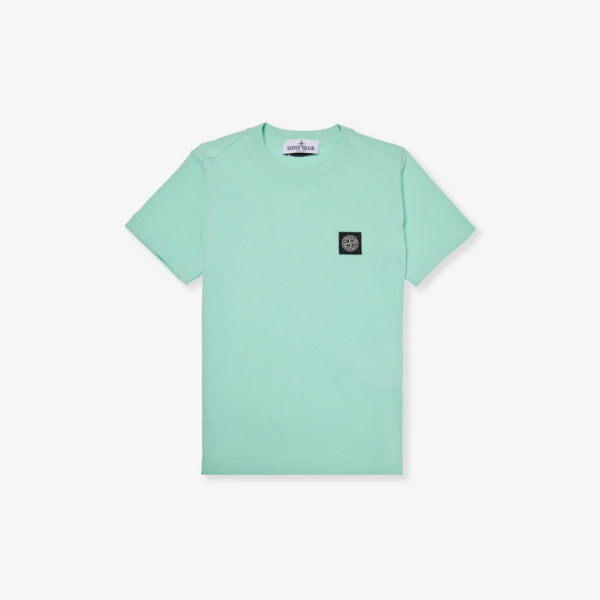 

Футболка из хлопкового трикотажа с короткими рукавами и логотипом, 4–14 лет Stone Island, зеленый