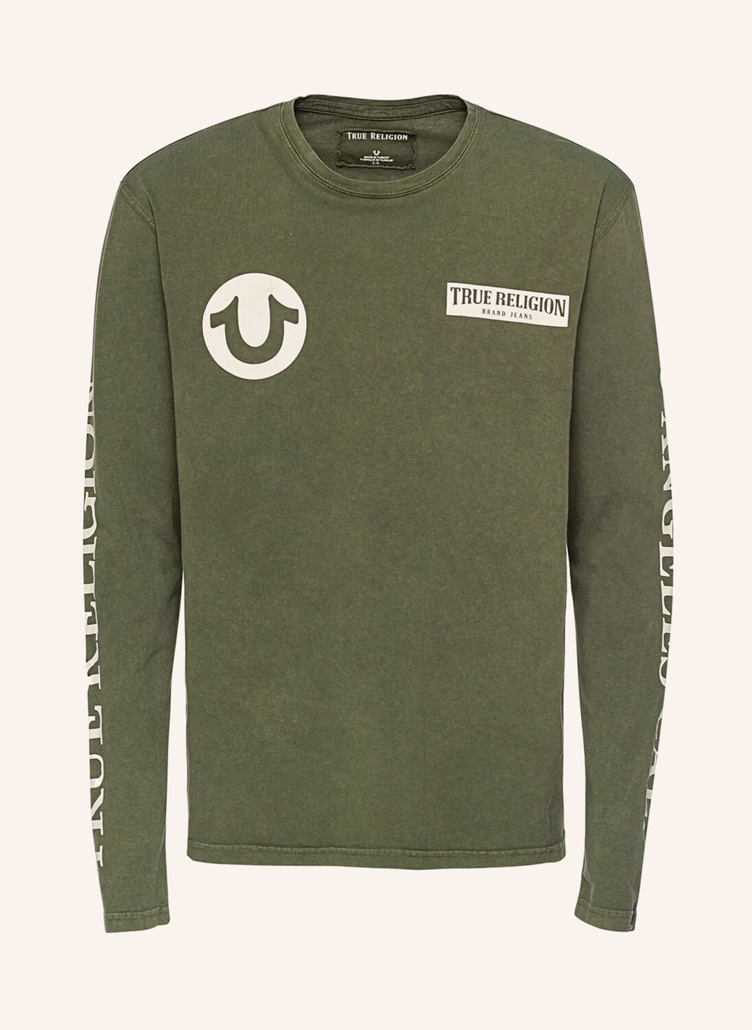 

Лонгслив TRUE RELIGION, оливковый, Зеленый
