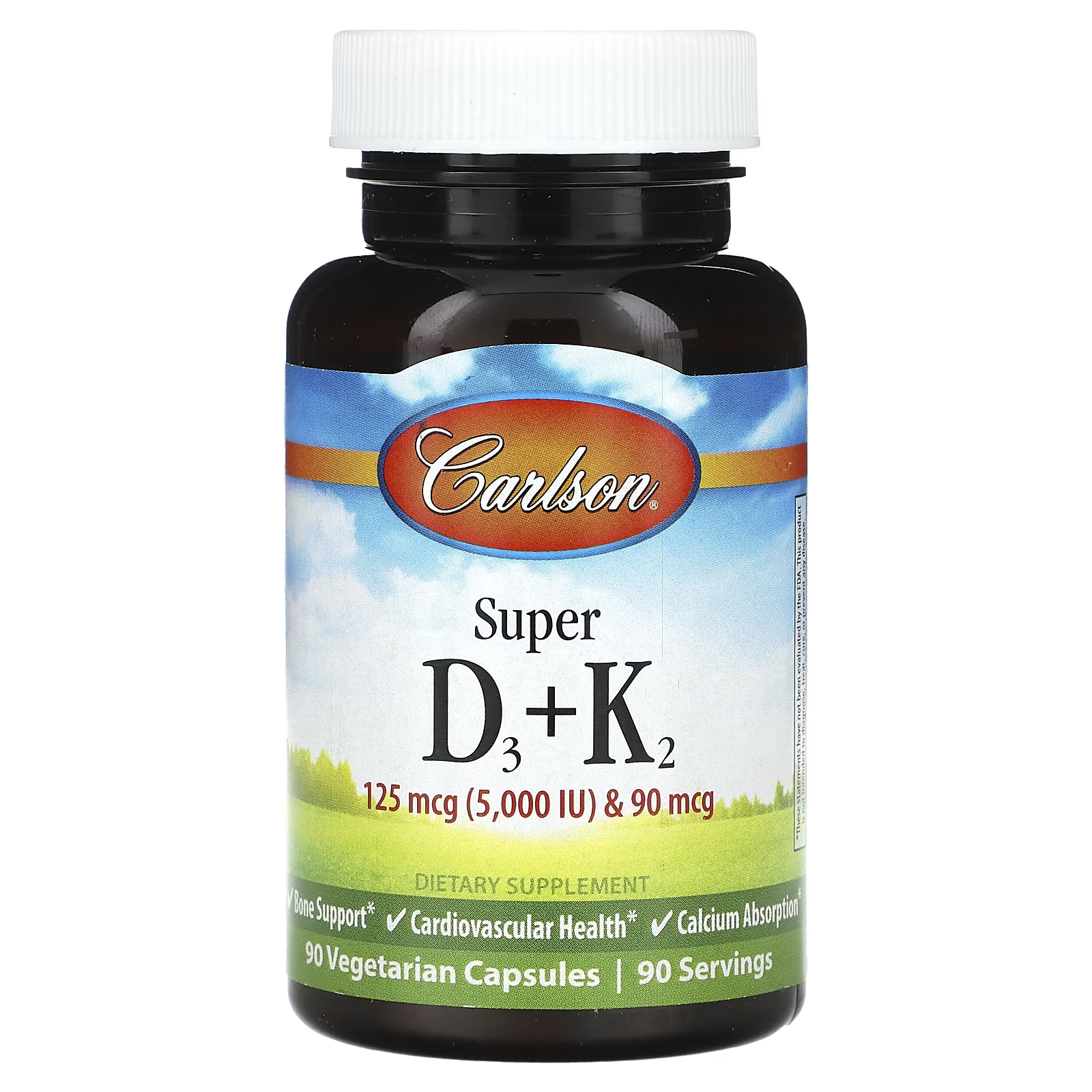 комплекс витаминов k2 Пищевая добавка Carlson Super для костей, 90 капсул