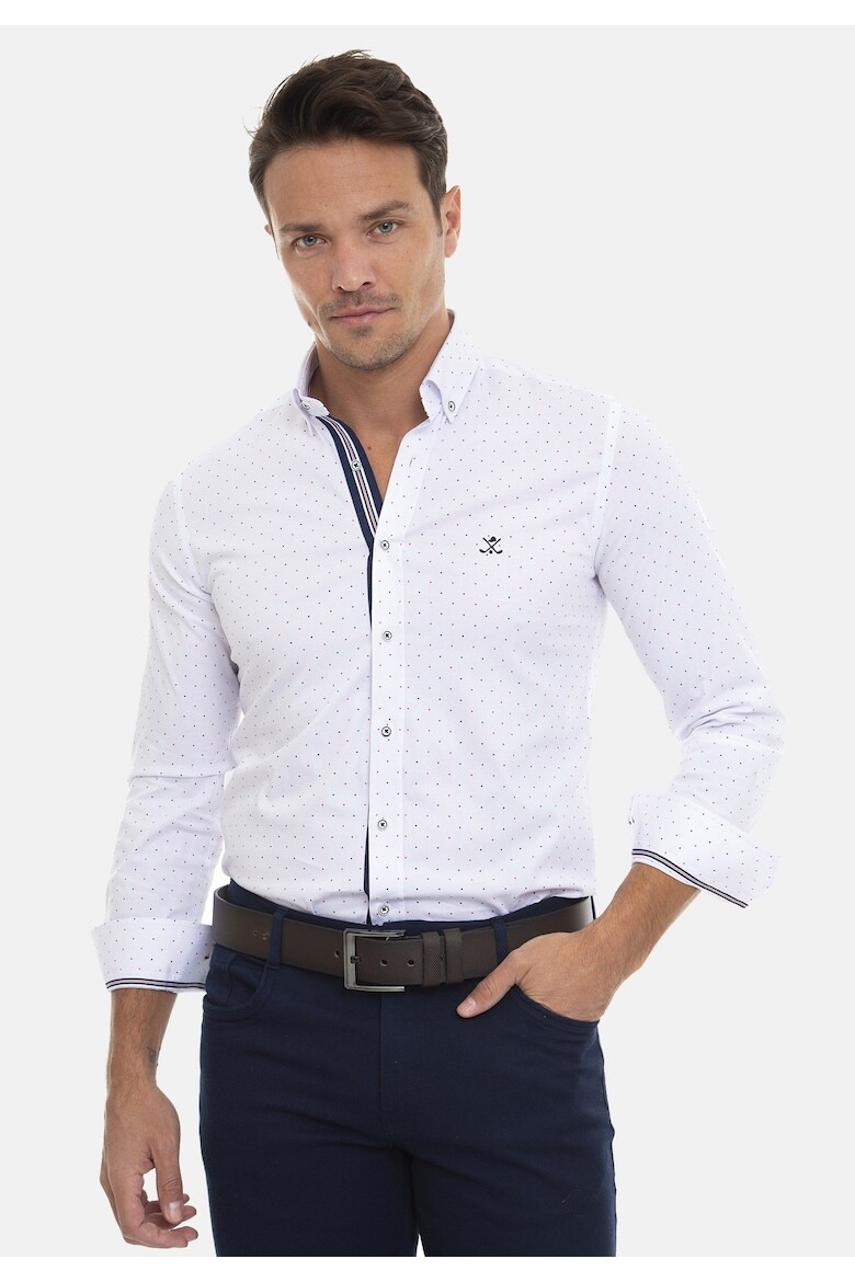 

Приталенная рубашка с узором Sir Raymond Tailor, белый