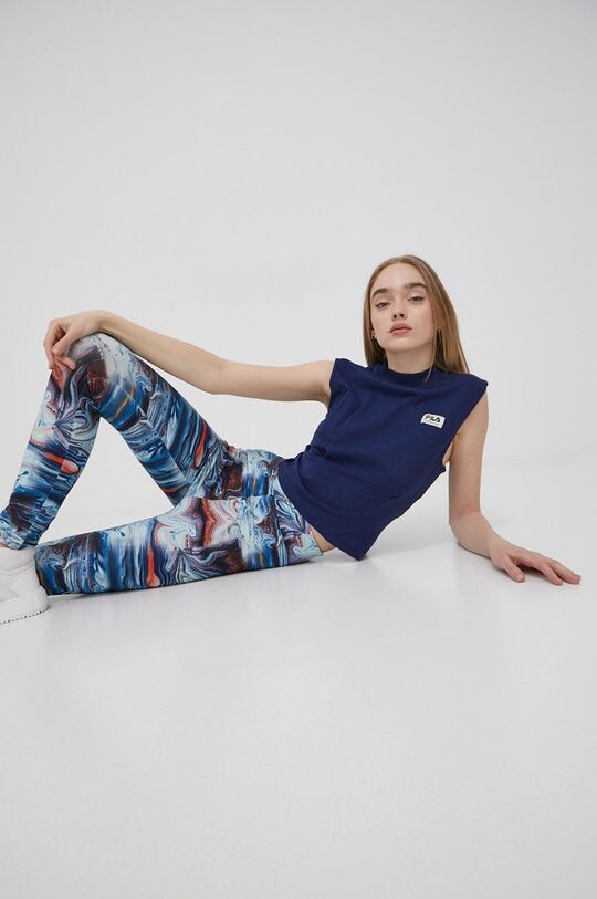 

Хлопковый топ Fila, темно-синий