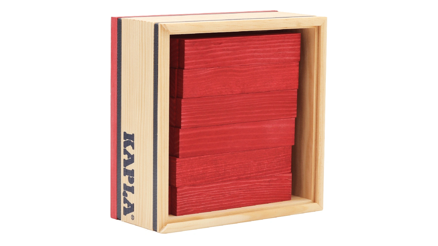 Kapla Деревянные строительные блоки, красные, в коробке 40 шт