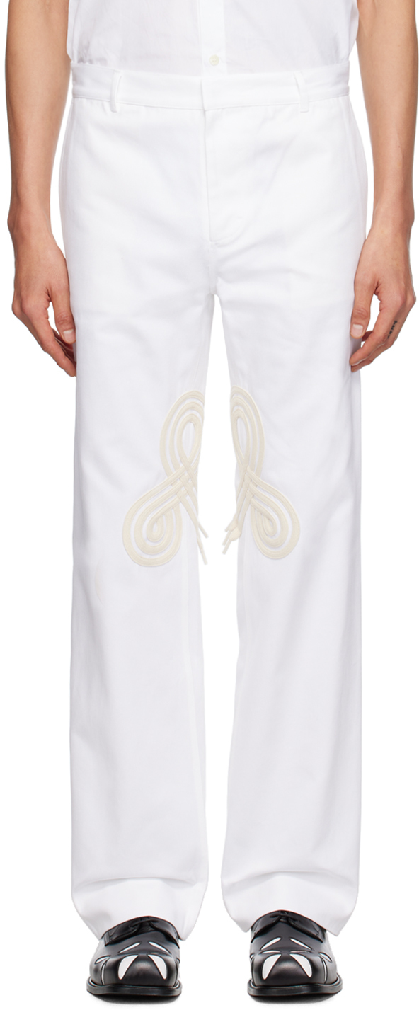 Stefan Cooke Белые плетеные брюки