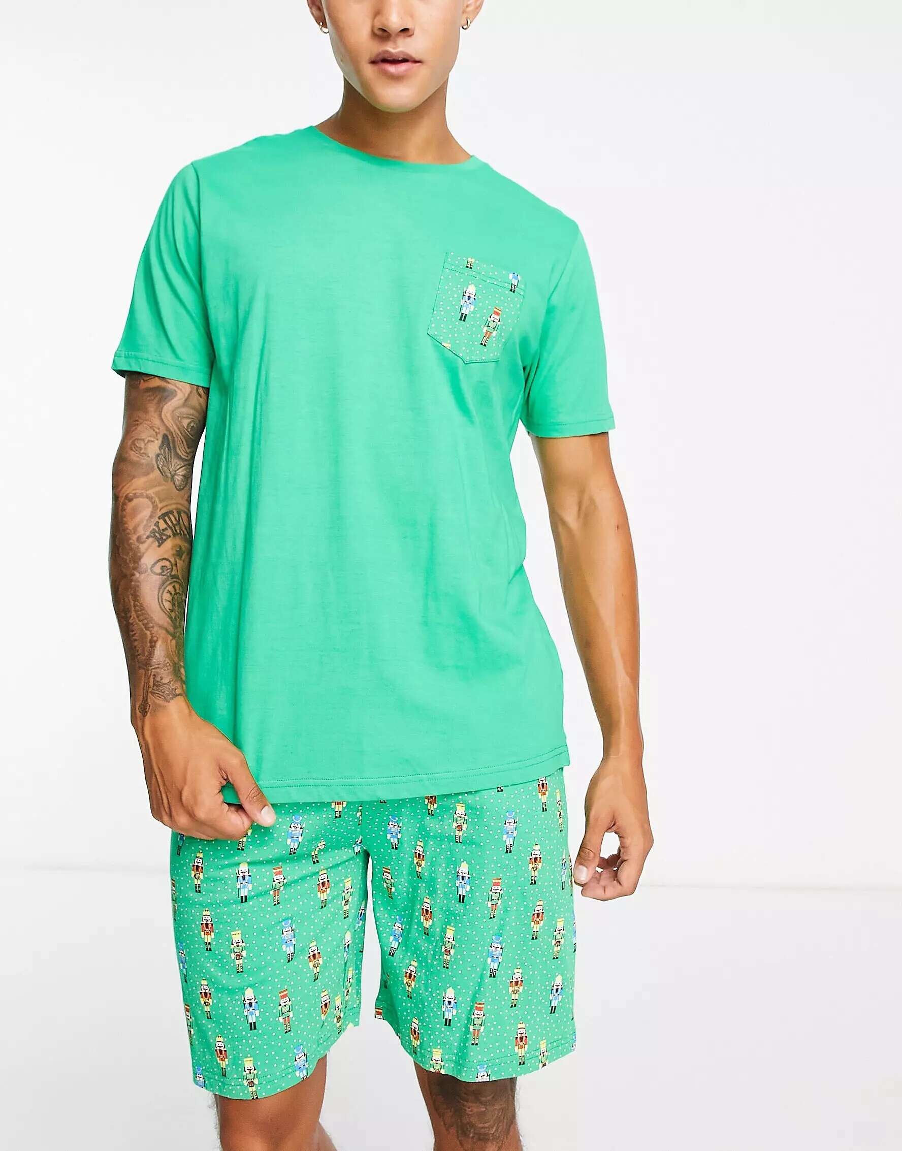 пижамный комплект bhldn короткий светло зеленый Зеленый короткий пижамный комплект Brave Soul Nutcracker