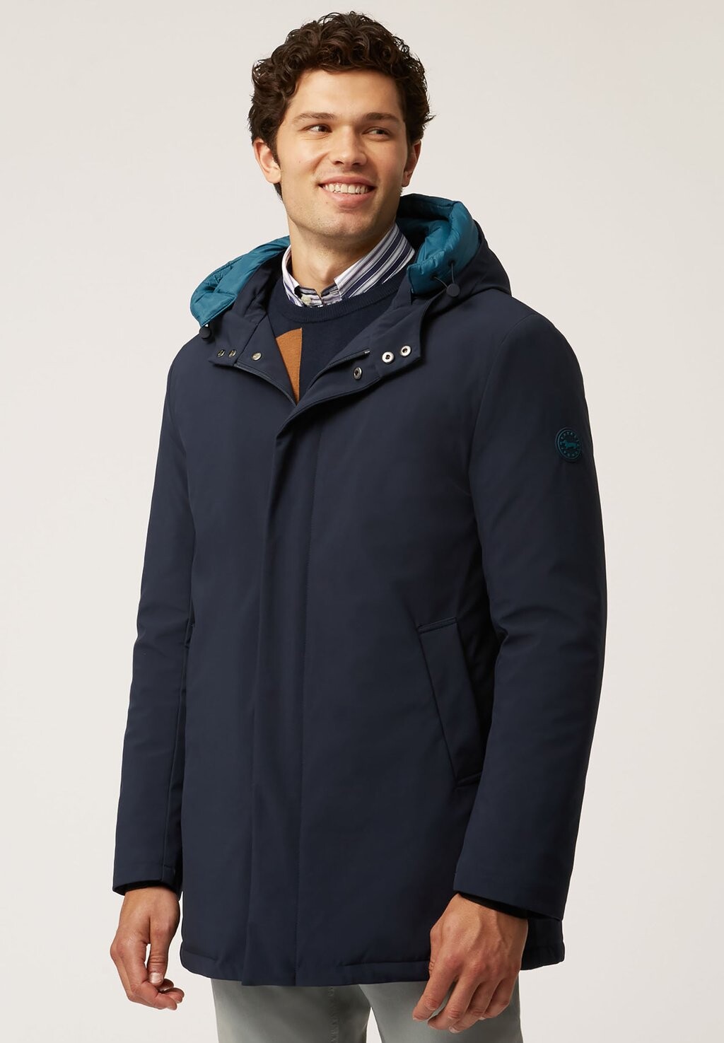 

Короткое пальто Con Doppio Cappuccio Harmont & Blaine, цвет blu scuro