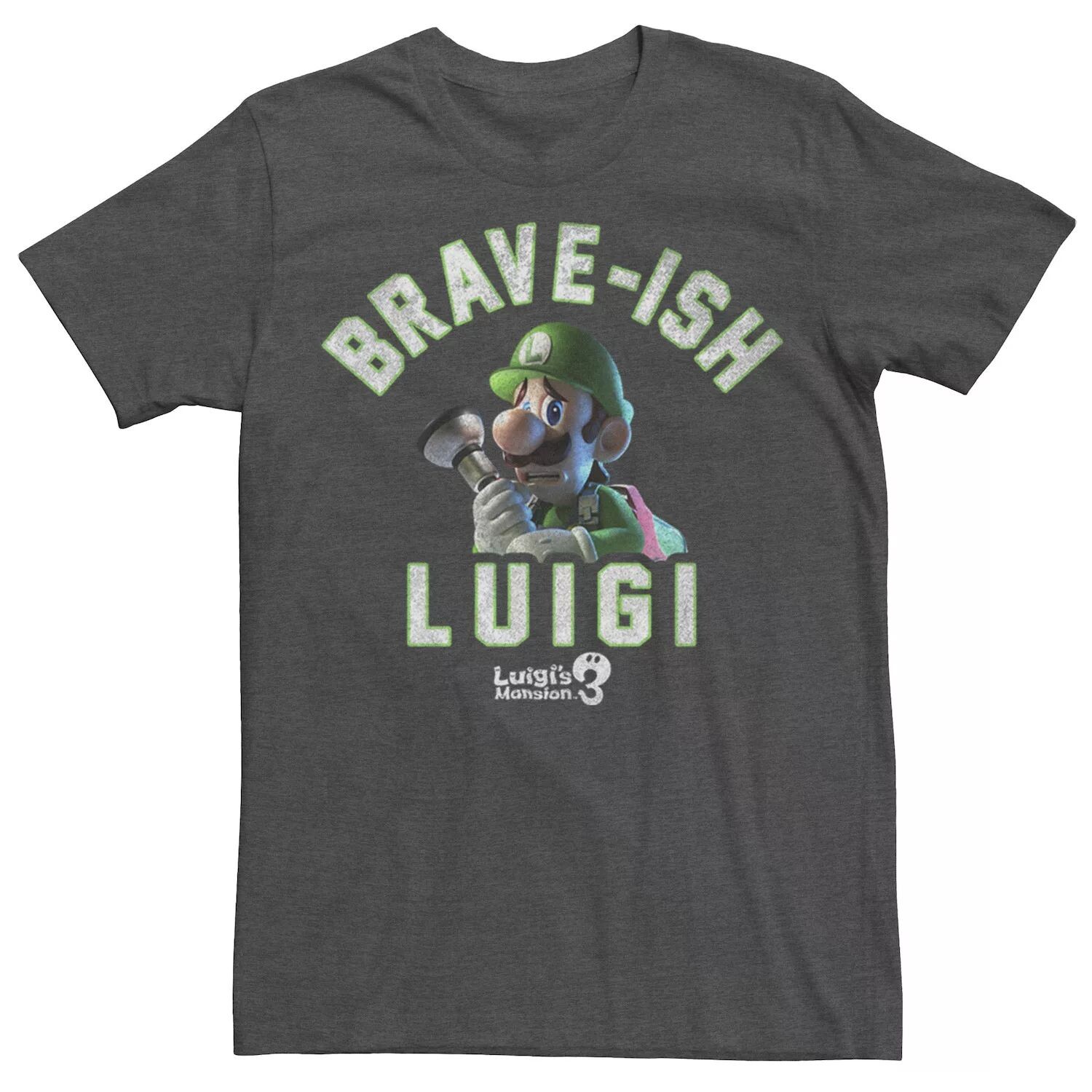 

Мужская футболка с графическим рисунком Luigi's Mansion 3 Brave-ish Luigi Portrait Licensed Character