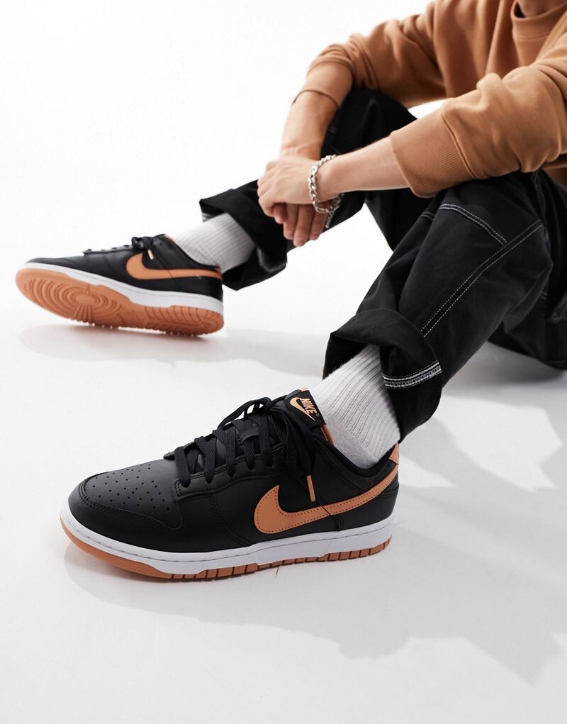 

Черные и бронзовые кроссовки Nike Dunk Low Retro