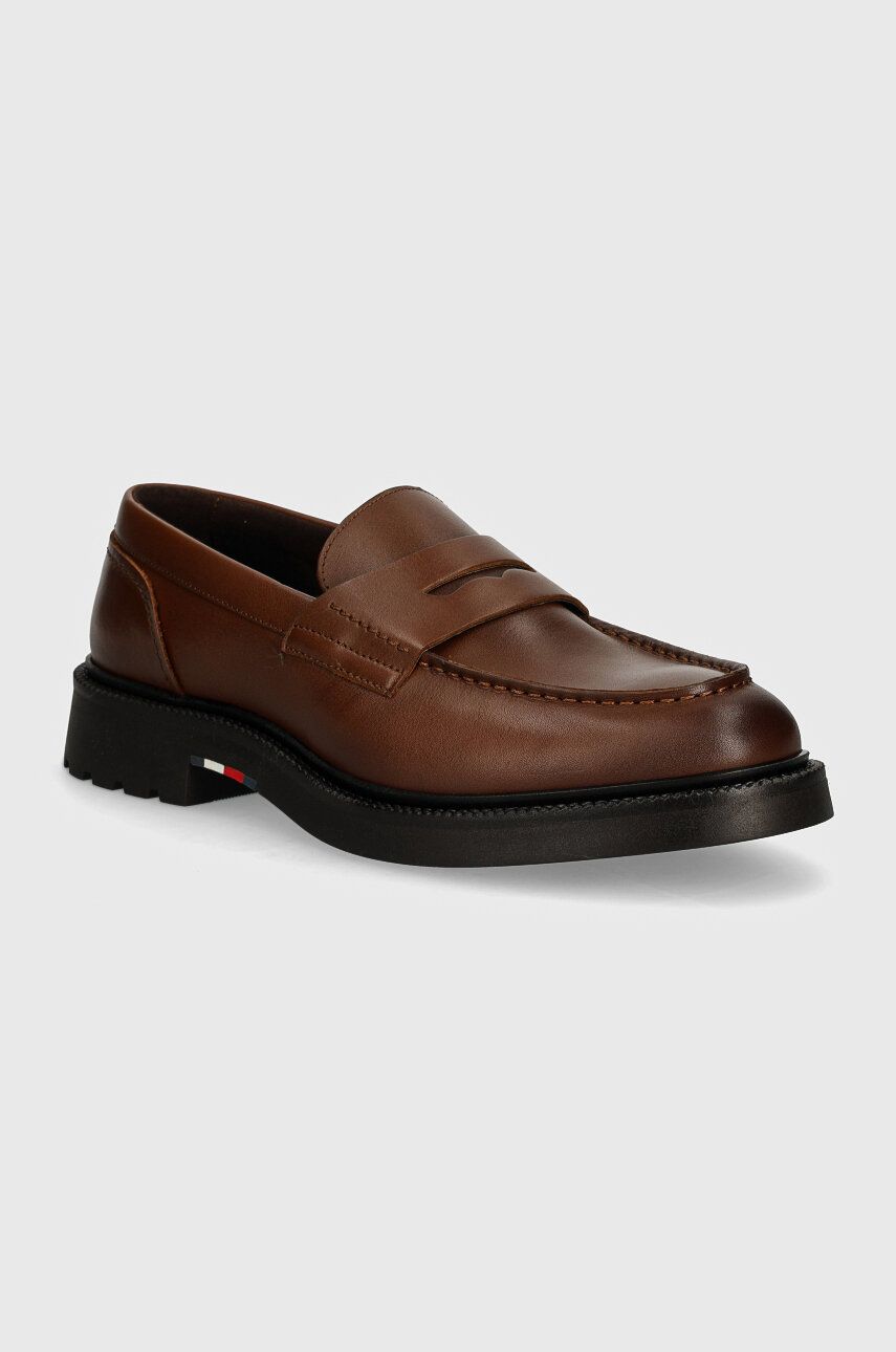 

Кожаные лоферы Tommy Hilfiger LIGHT HILFIGER LEATHER LOAFER, коричневый