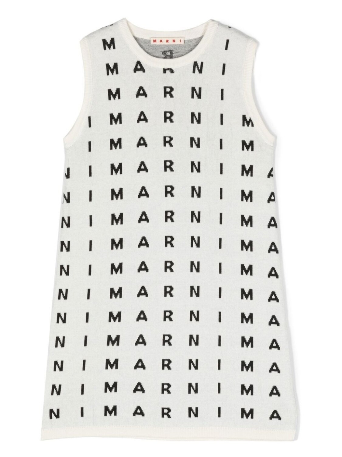 

Marni Kids трикотажное платье-трапеция с логотипом, белый