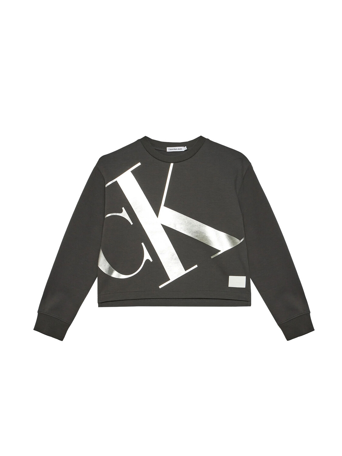 Свитшот felpa cropped bambina Calvin Klein, серый