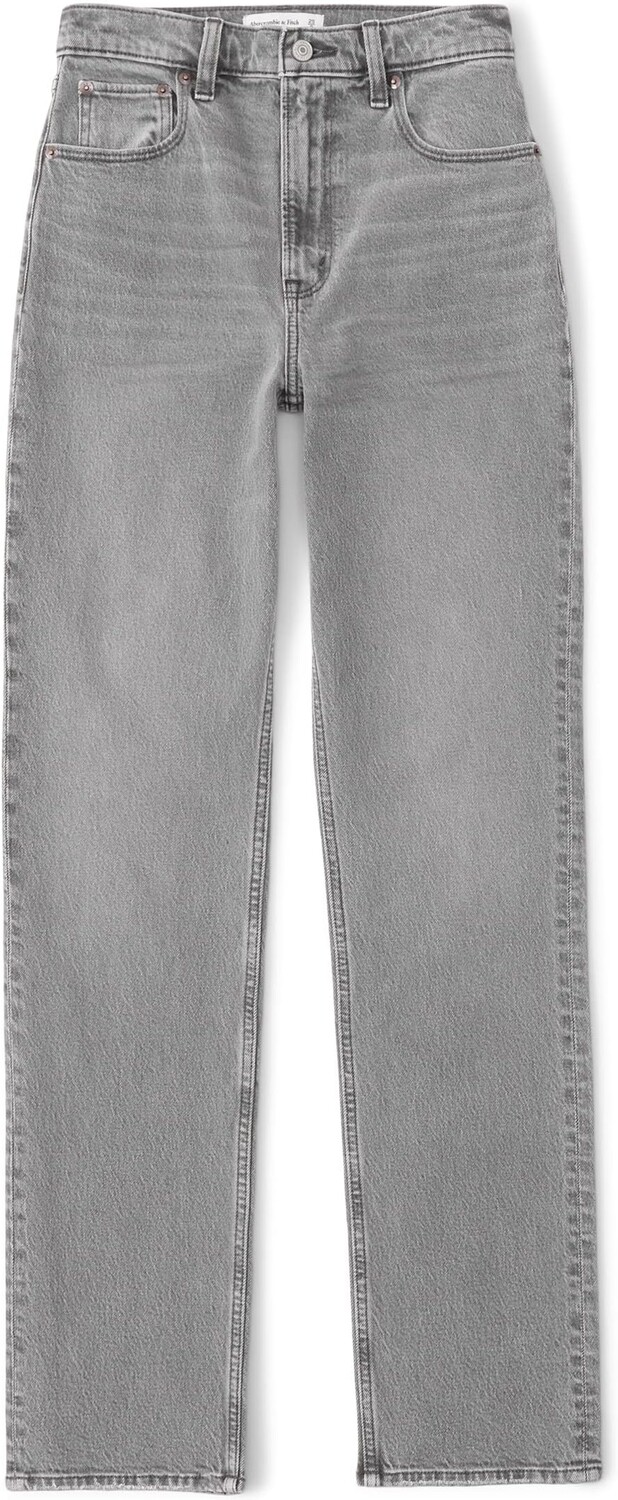 

Джинсы Ultra High Rise 90s Straight Jean Abercrombie & Fitch, цвет Grey Clean