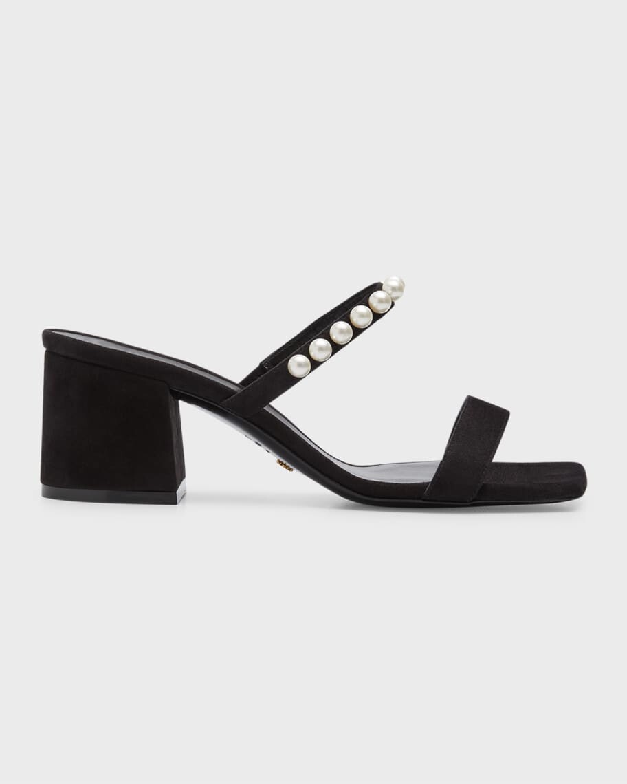 

Сандалии Goldie с жемчужными заклепками и шлепанцами Stuart Weitzman