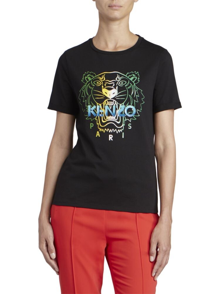 

Женская футболка с изображением тигра Kenzo, черный