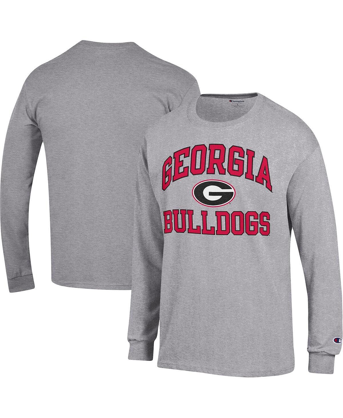 

Мужская футболка с длинным рукавом Heather Grey Georgia Bulldogs High Motor Champion