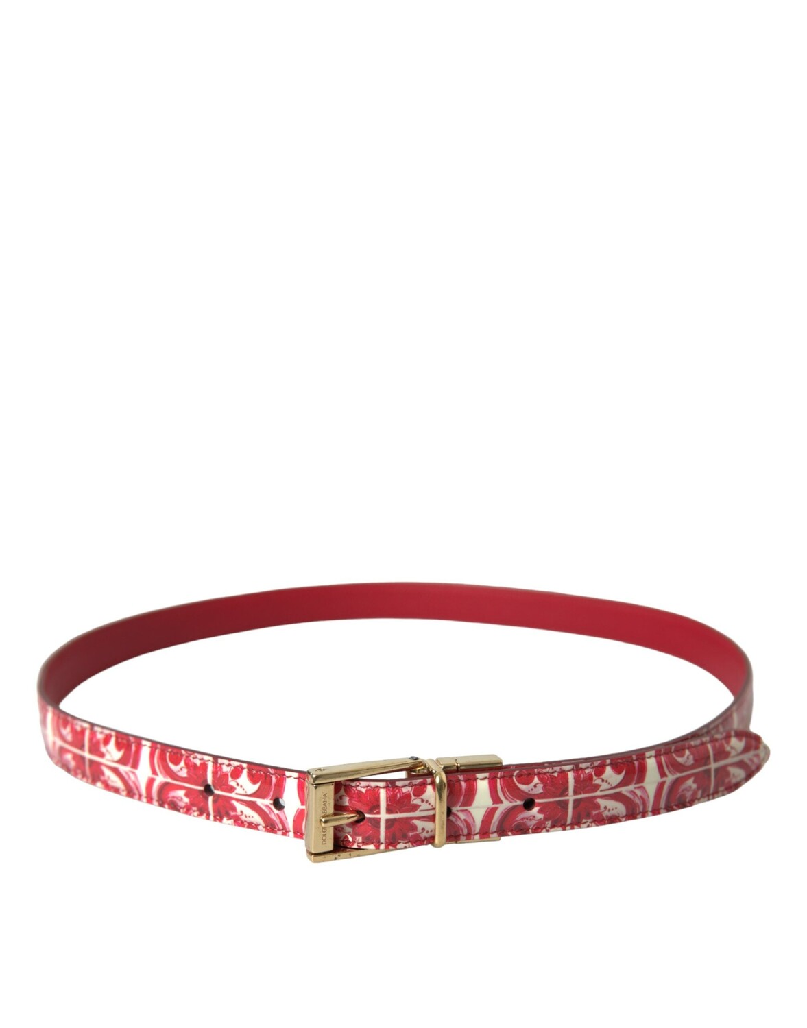 

Dolce & Gabbana Sicily Женский кожаный ремень с металлической пряжкой, красный