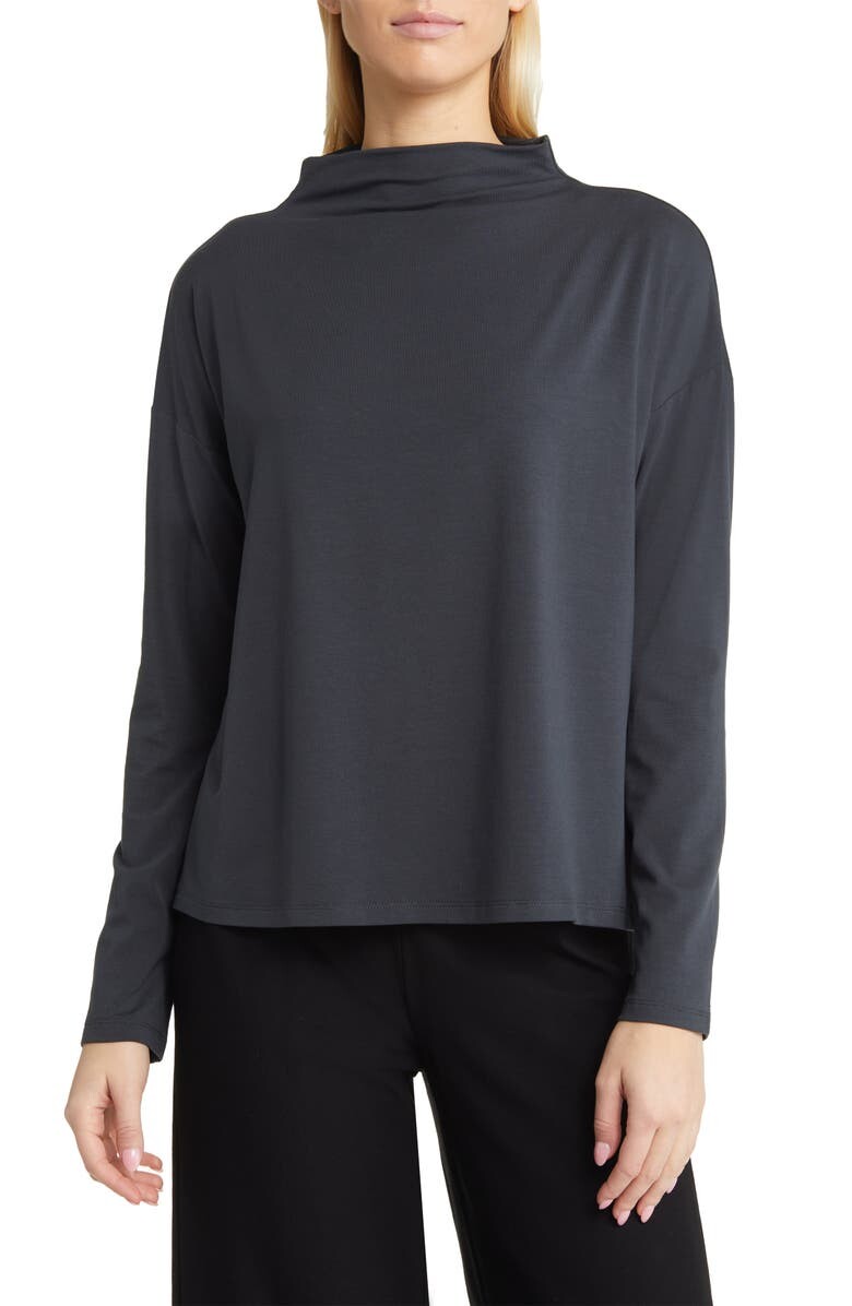 

Топ свободного кроя с длинными рукавами и вырезом-воронкой EILEEN FISHER