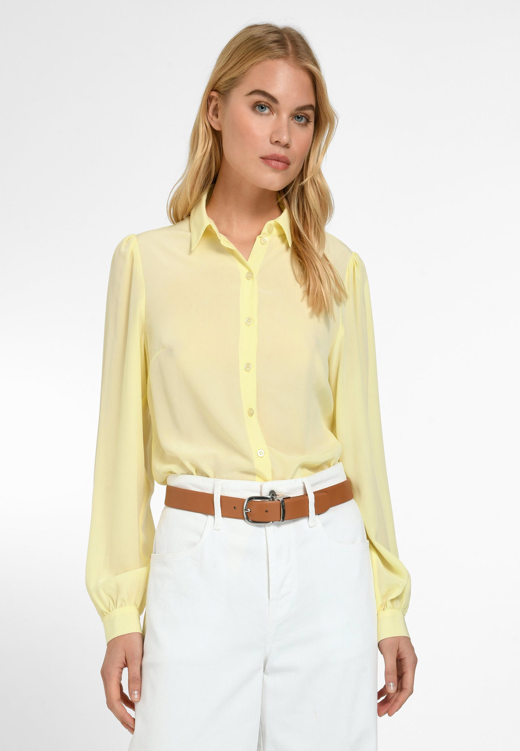 блуза uta raasch rüschen cotton экрю Блуза UTA RAASCH Silk, желтый