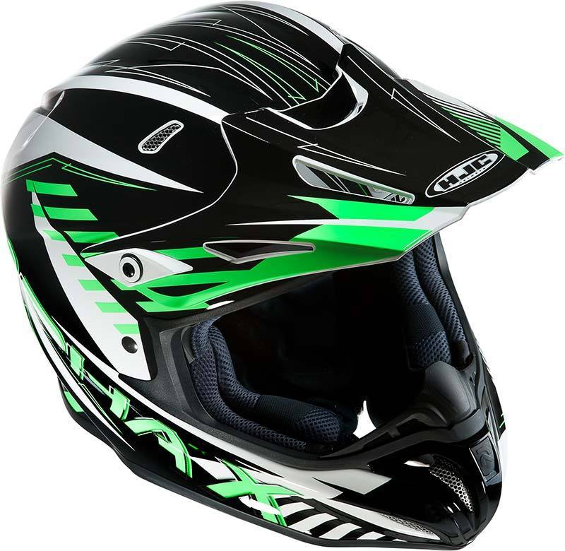 Шлем R-PHA X Schuma Cross HJC, черный/зеленый шлем hjc rpha 11 misano черный белый синий
