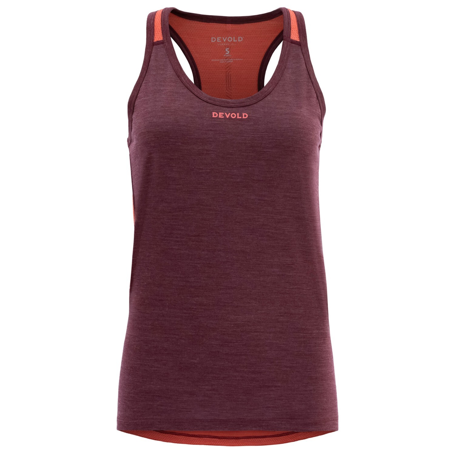 

Майка Devold Women's Running Merino Tank, цвет Port
