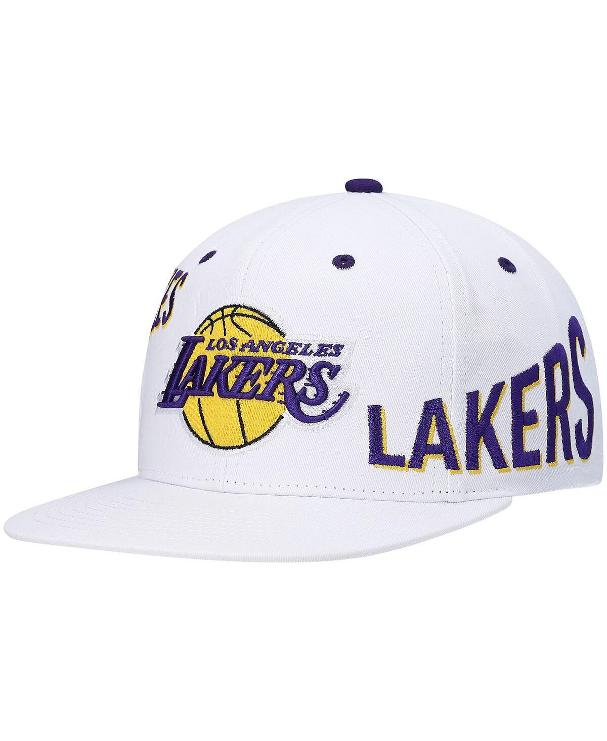 

Белая мужская кепка с крышками x Lids Los Angeles Lakers Reppin Retro Snapback Hat Mitchell & Ness