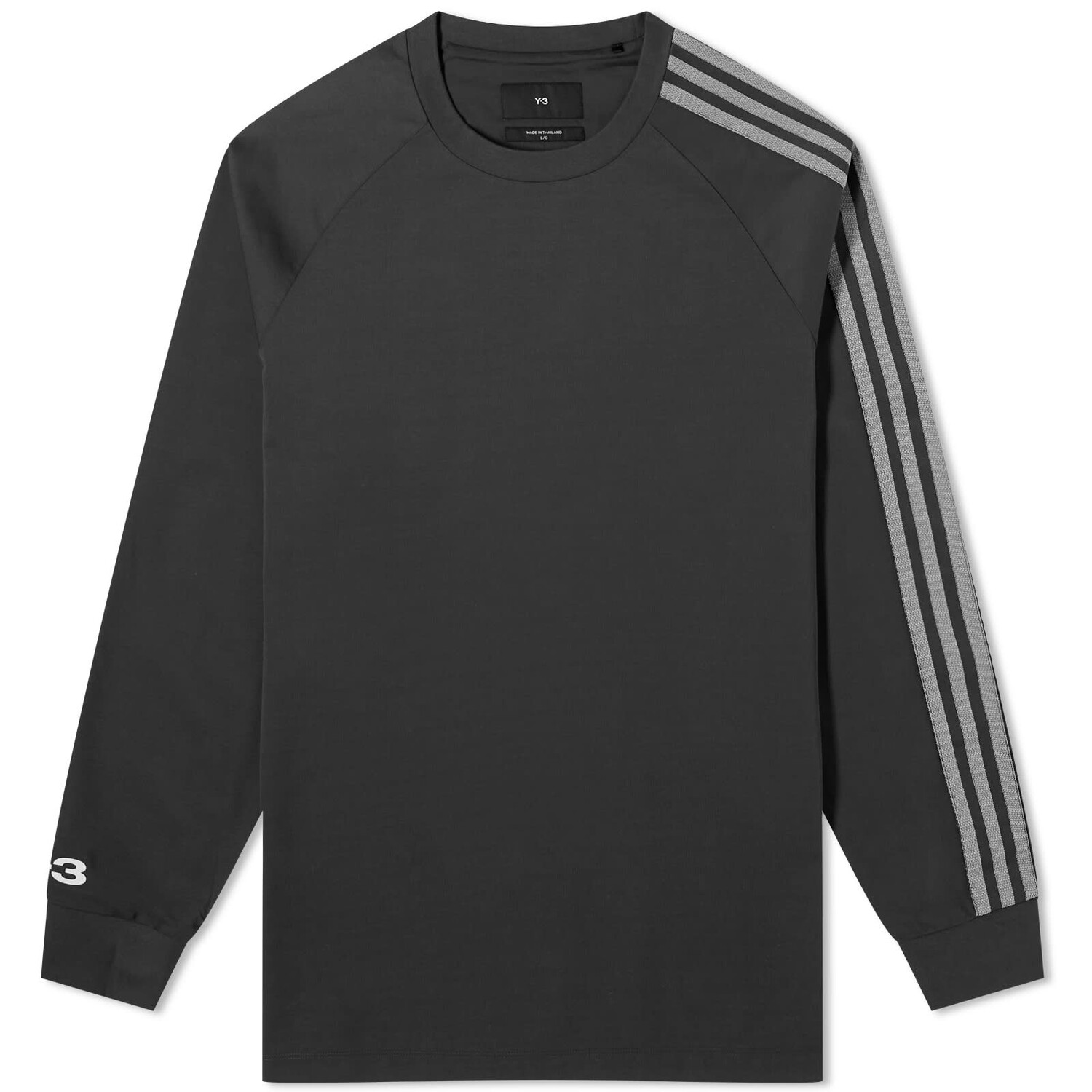 

Футболка Y-3 3 Stripe Long Sleeve, цвет Black & Off White