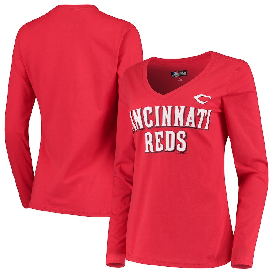 

Футболка с длинным рукавом G-III 4Her by Carl Banks Cincinnati Reds, красный