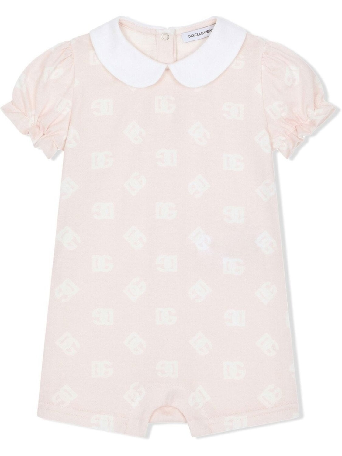 

Dolce & Gabbana Kids ромпер с короткими рукавами и логотипом DG, розовый