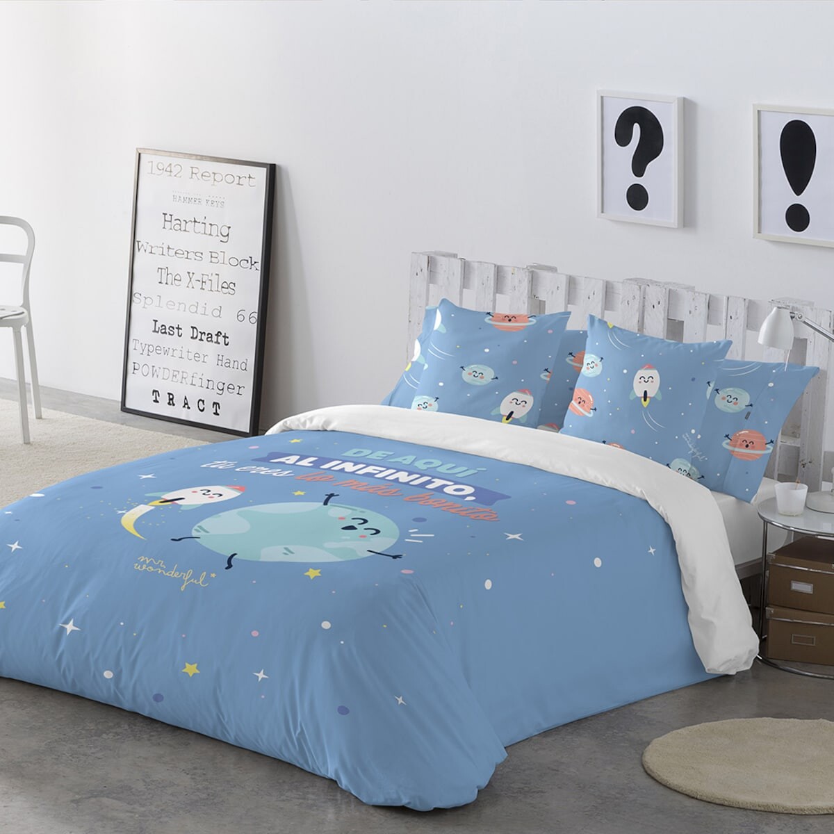 

Хлопковое пододеяльник Infinity Mr. Wonderful, синий