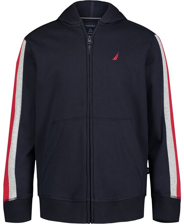 

Флисовая толстовка с полосками по бокам для маленьких мальчиков Nautica, синий