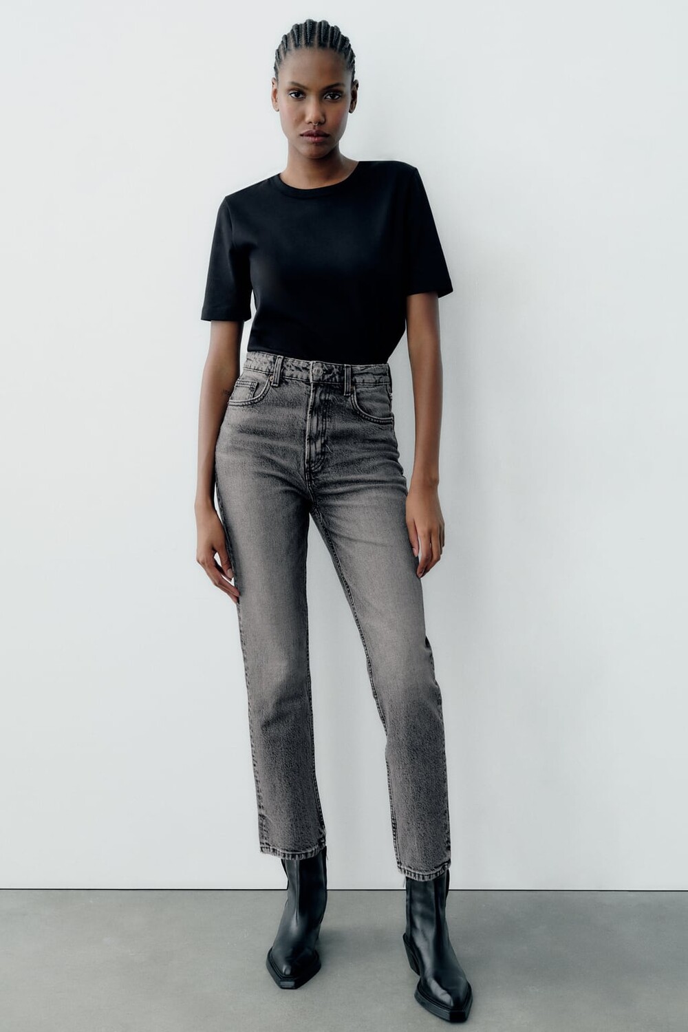 

Футболка из интерлока ZARA, черный