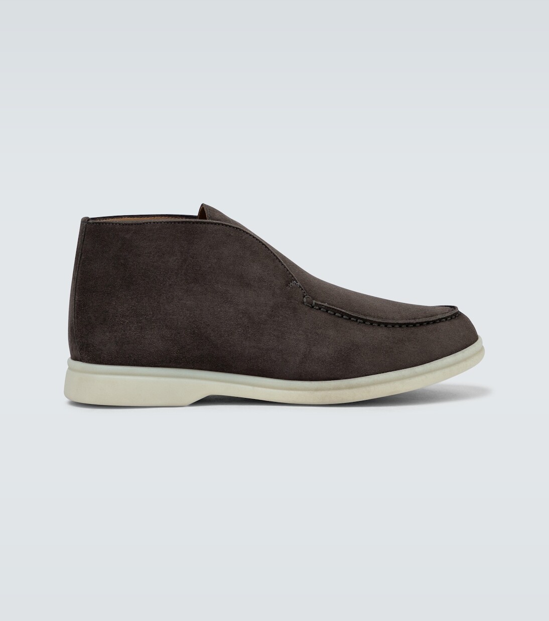 

Замшевые открытые ботильоны Loro Piana, серый