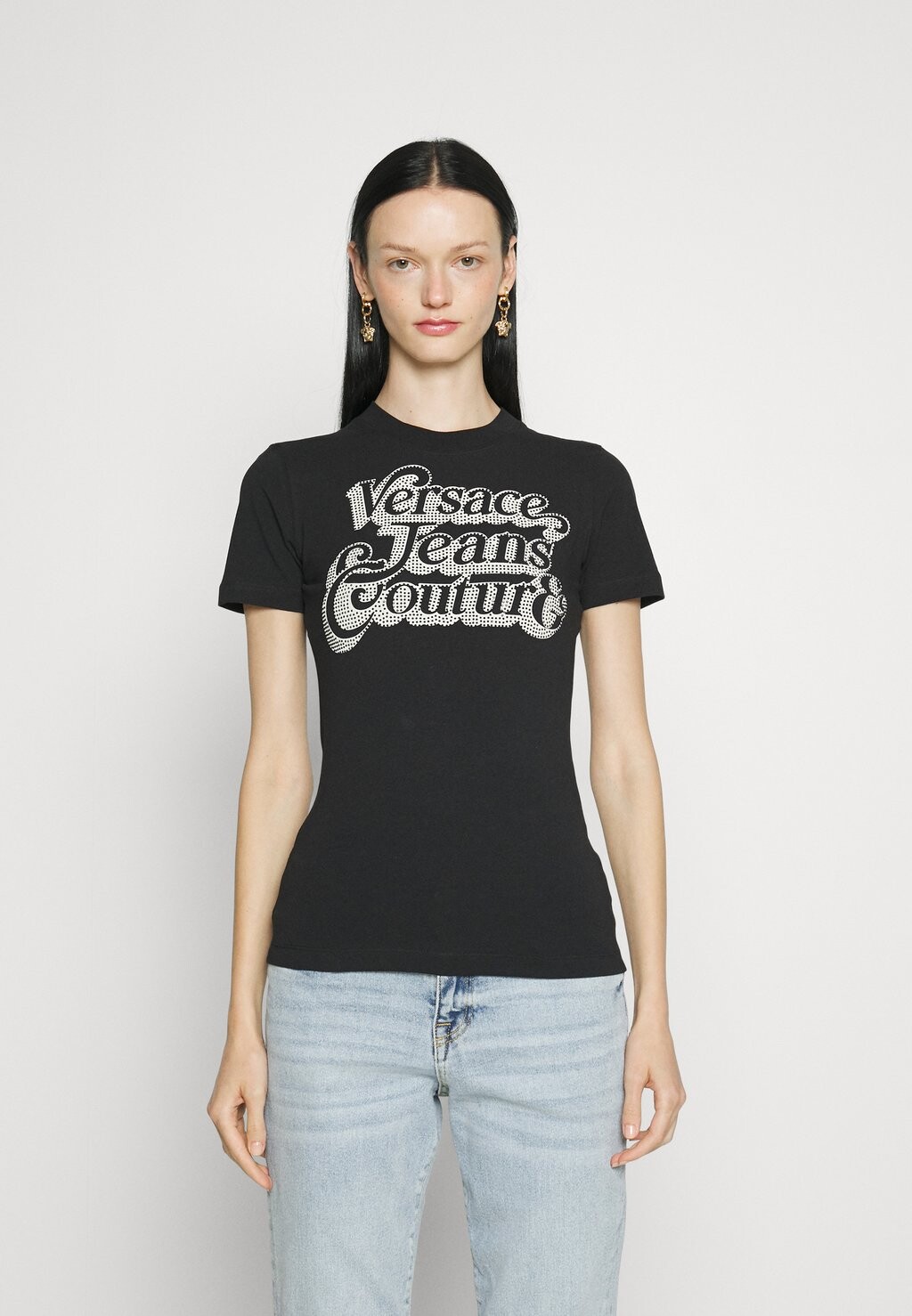 

Футболка с принтом Versace Jeans Couture, черный