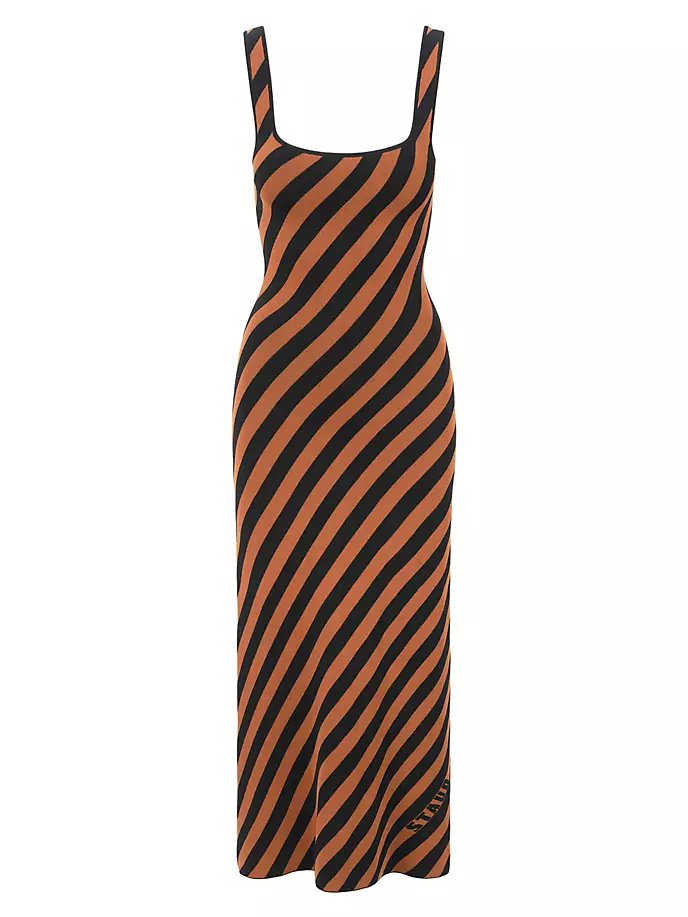 

Трикотажное платье макси в полоску Katie Staud, цвет black tan seashore stripe