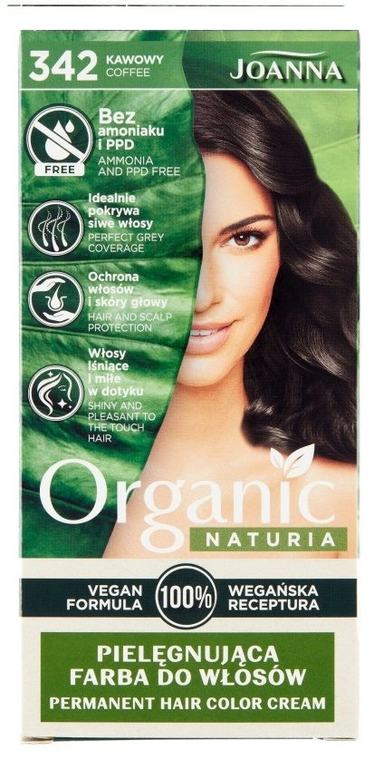 Joanna Naturia Organic Vegan Kawowy 342 краска для волос, 1 шт. joanna краска для волос joanna naturia color тон 243 черная сирень