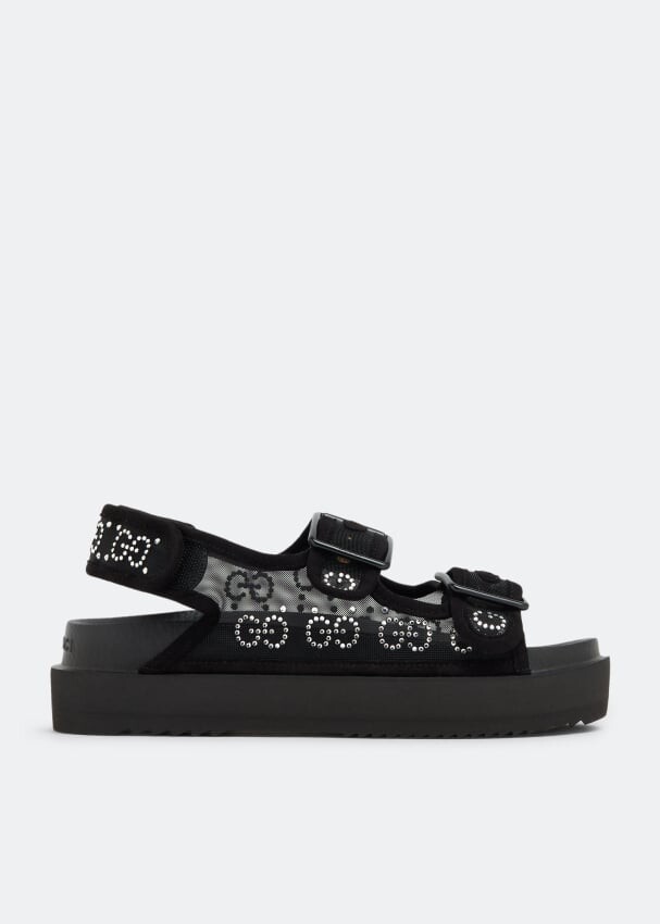 

Сандалии Gucci GG Crystal, черный