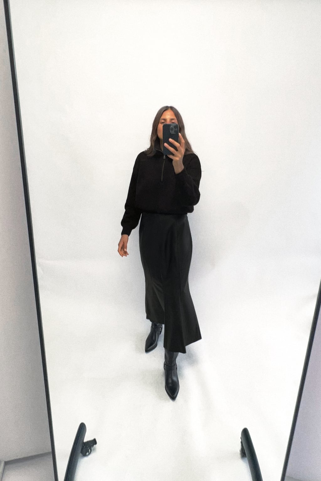 

Вязаный свитер на молнии ZARA, черный