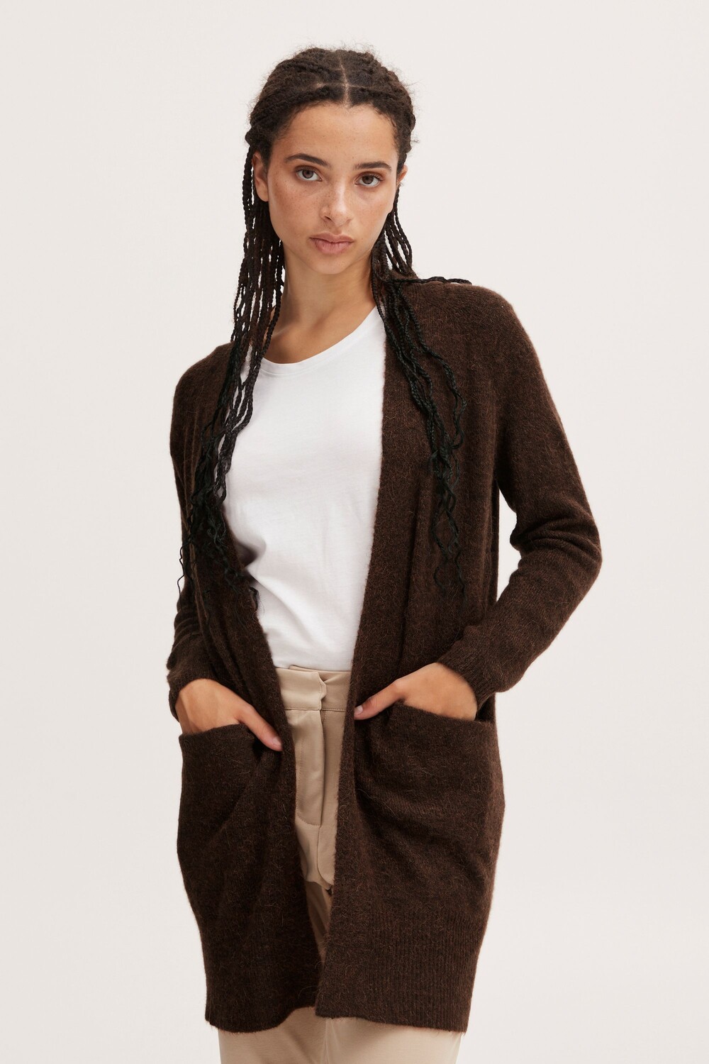 Кардиган ICHI Strickjacke IHKAMARA CA2 20116698, коричневый