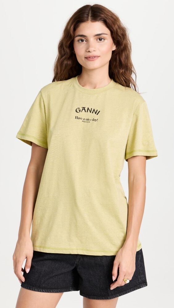 

Футболка GANNI Thin Jersey Relaxed O-Neck