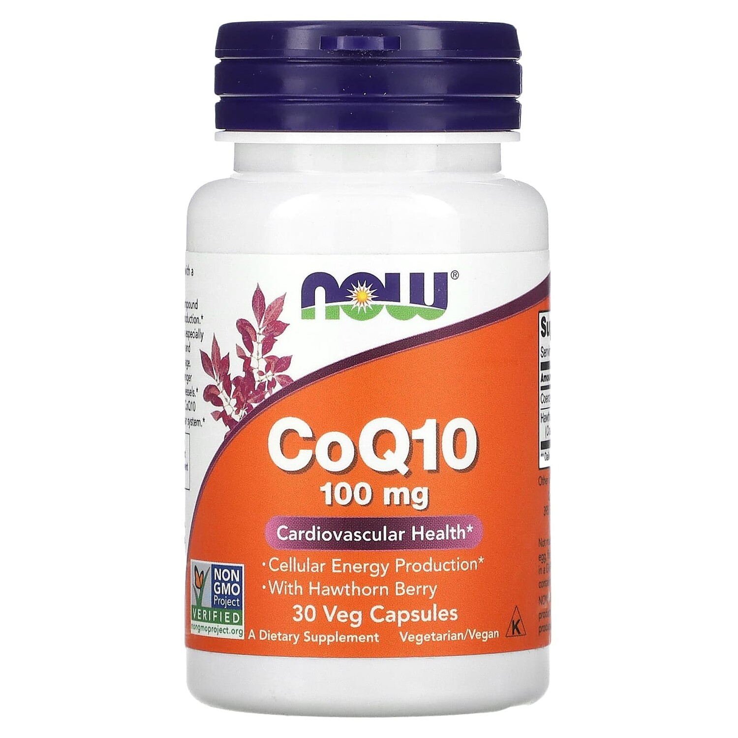 

CoQ10, 100 мг, 30 растительных капсул, NOW Foods