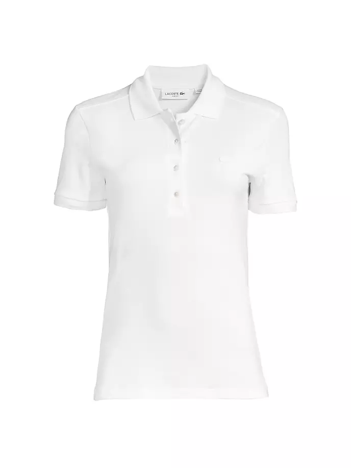 

Поло из пике с вышитым логотипом Lacoste, белый