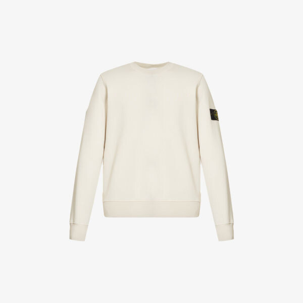 

Толстовка свободного кроя из хлопкового джерси с логотипом Stone Island, цвет plaster