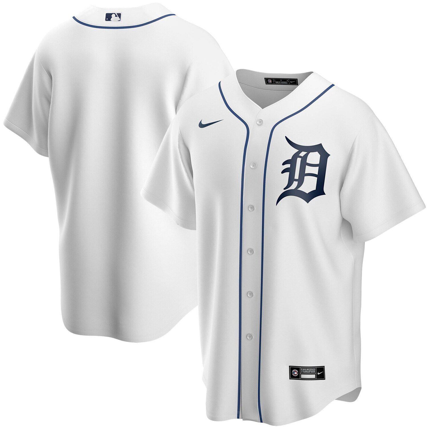 

Мужская белая футболка Nike Detroit Tigers Home Replica Team