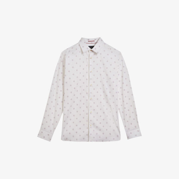 

Рубашка Belmar классического кроя из эластичного хлопка с цветочным принтом Ted Baker, белый