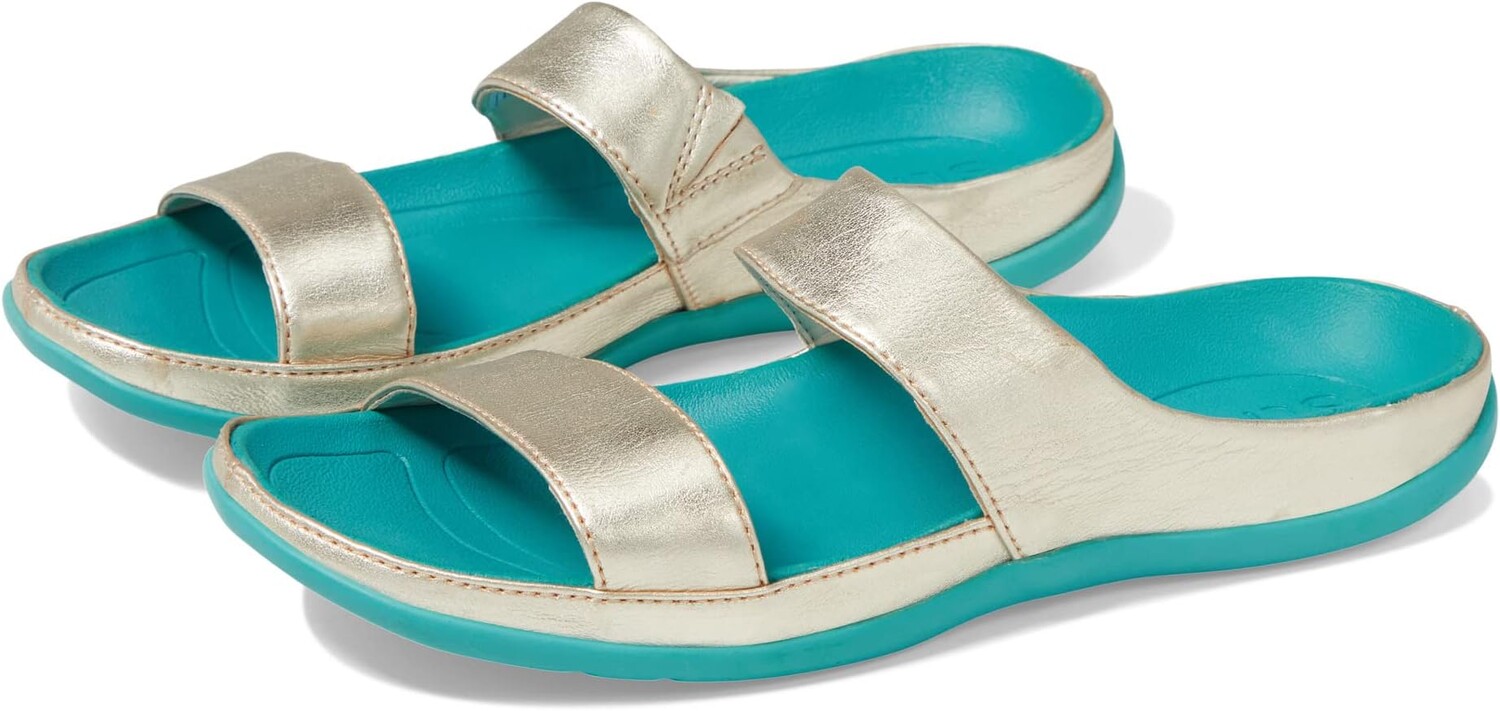 

Сандалии на плоской подошве Chia Strive, цвет Light Gold/Blue