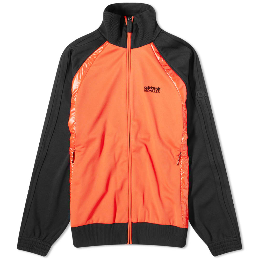 Вязаная спортивная куртка на молнии Moncler Genius x adidas Originals, черный/оранжевый