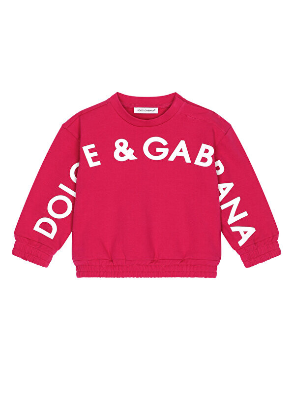 

Толстовка для маленьких девочек с красным логотипом Dolce&Gabbana