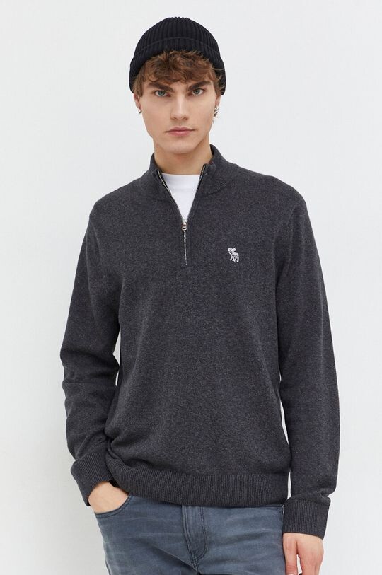 

Свитер из смесовой шерсти Abercrombie & Fitch, серый